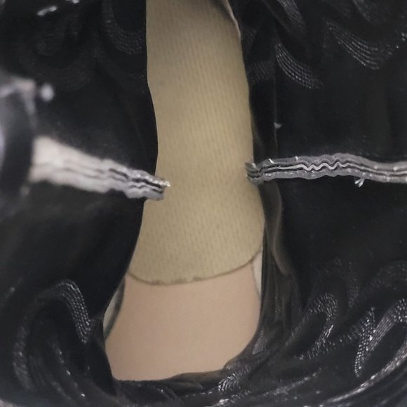 Vintage Acme Cowboy Boots Ostrich Print Mens 8.5 EW Black Original Box 80s - Picture 10 of 13